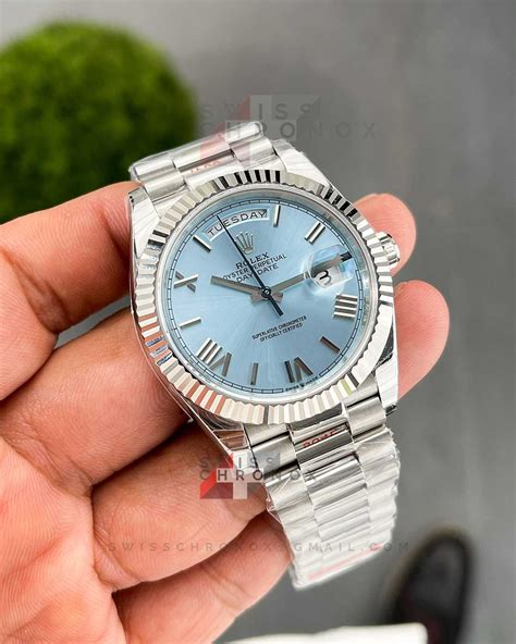 rolex daydate platinum ice blue